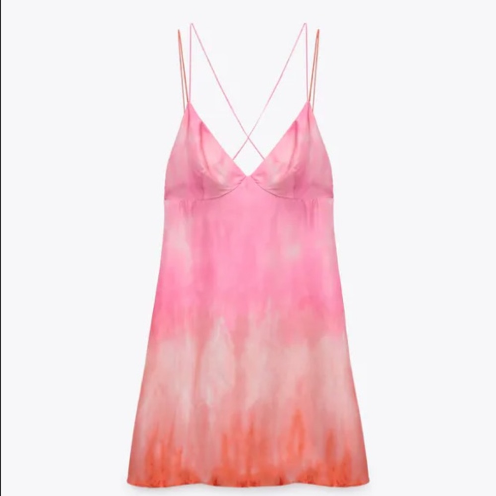 BRAND NEW Zara XS tie dye slip dress